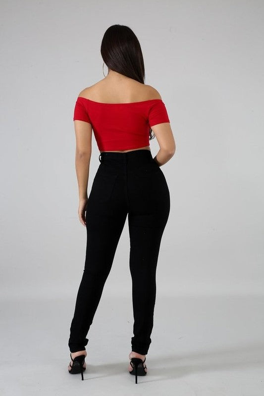 Plaid Patch Skinny Jean - Classique Collection