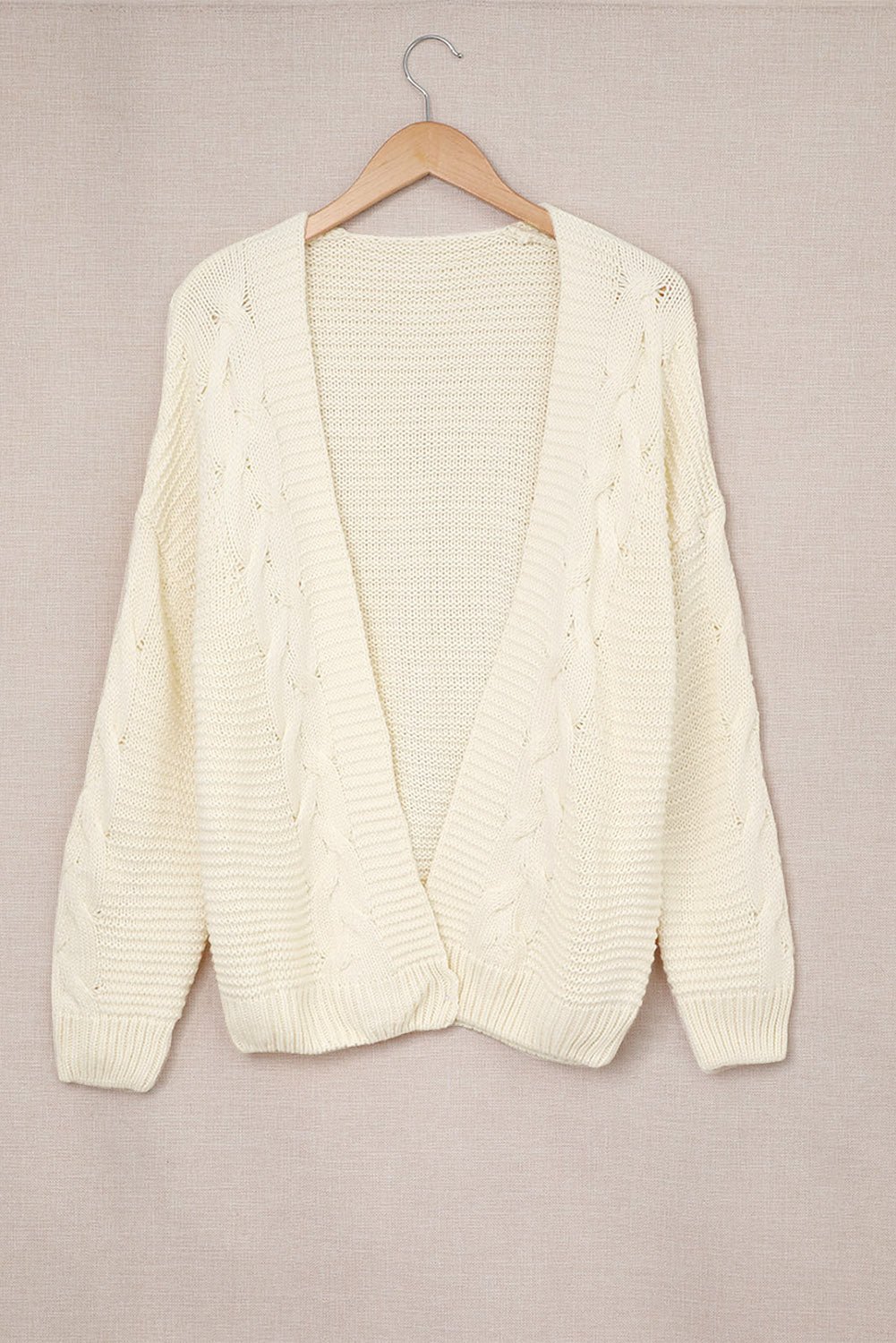 Cable-Knit Open Front Cardigan - ClassiQ