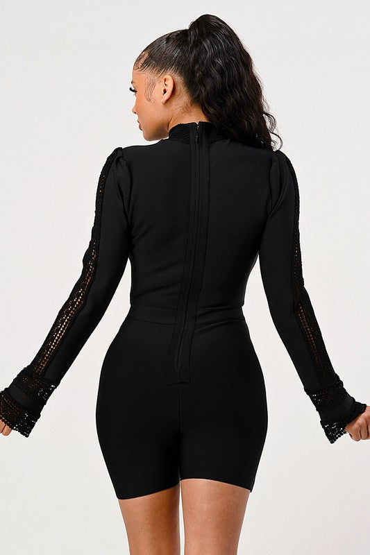 MORE THAN ENOUGH LACE BANDAGE ROMPER - Classique Collection