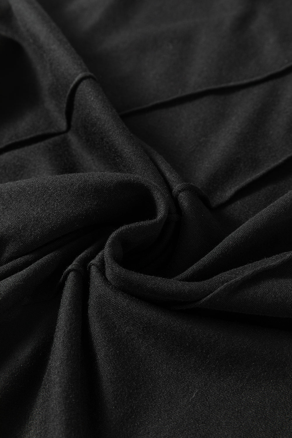 Black Crew Neck Pleated Tank Top ClassiQ