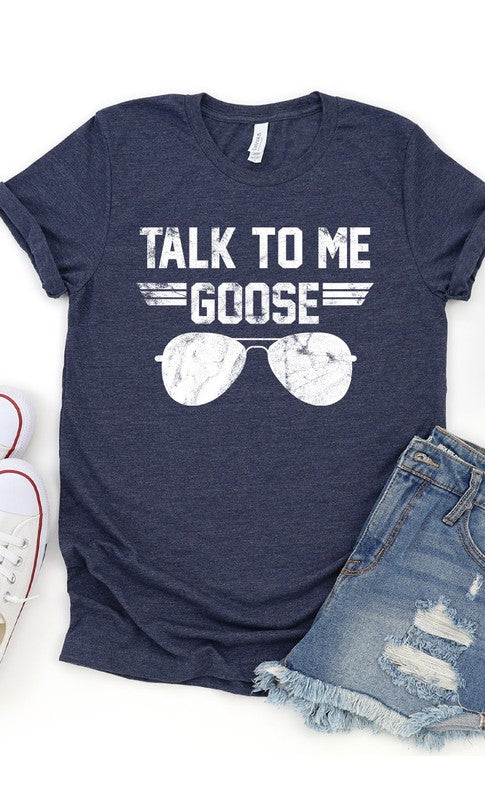 Talk to Me Goose White Ink Graphic Tee PLUS - Classique Collection