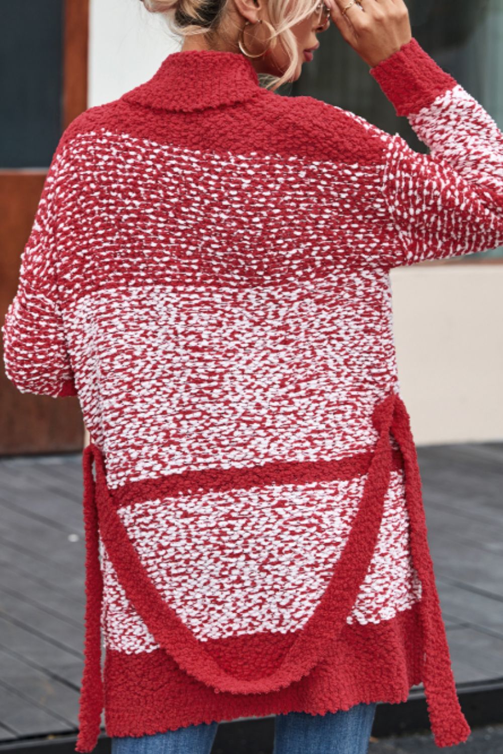 Contrast Trim Open Front Longline Cardigan - Classique Collection