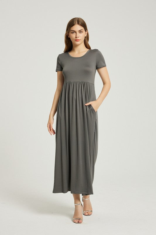 Women's Summer Casual Maxi Dress With Pocket - Classique Collection
