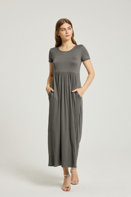 Women's Summer Casual Maxi Dress With Pocket - Classique Collection
