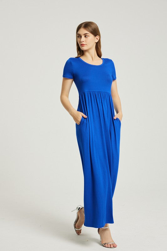 Women's Summer Casual Maxi Dress With Pocket - Classique Collection