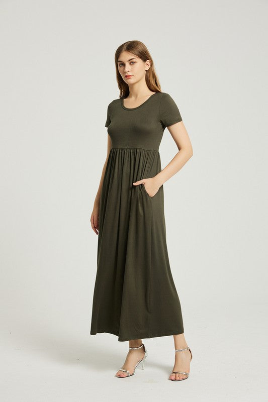 Women's Summer Casual Maxi Dress With Pocket - Classique Collection