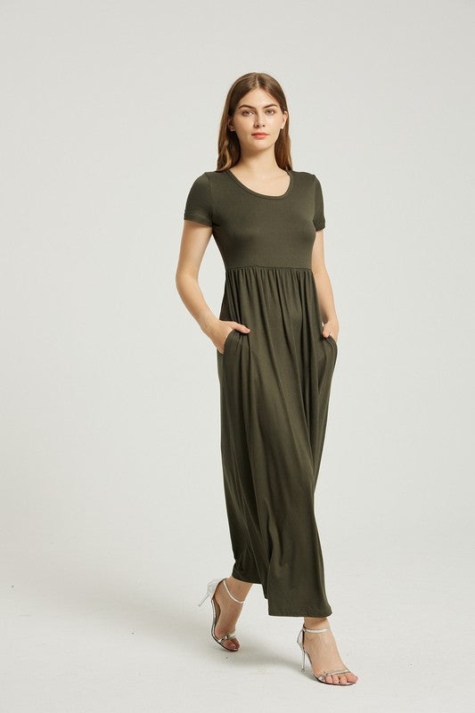 Women's Summer Casual Maxi Dress With Pocket - Classique Collection