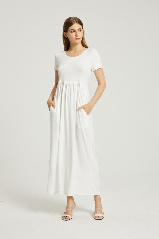 Women's Summer Casual Maxi Dress With Pocket - Classique Collection