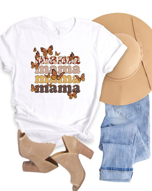 Buttlerfly Mama Colorful Crewneck Tee - Classique Collection