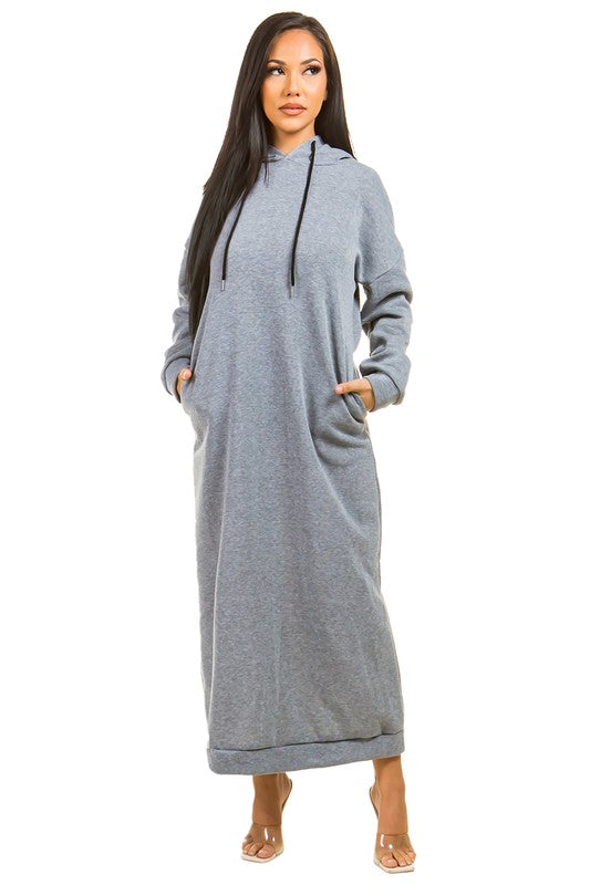 SEXY LONG MAXI HOODIE DRESS - Classique Collection