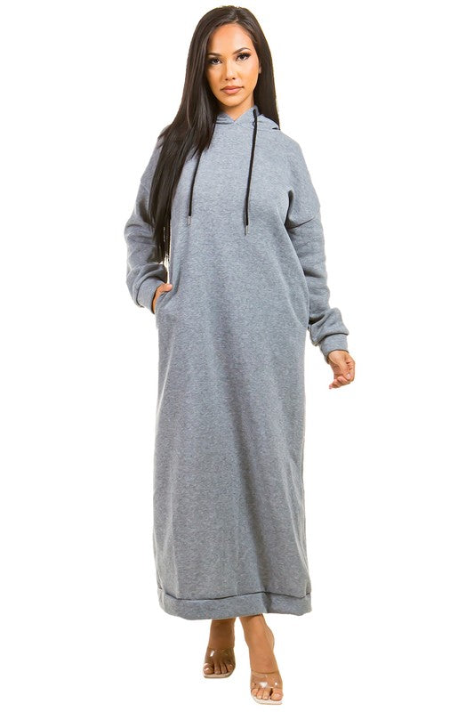SEXY LONG MAXI HOODIE DRESS - Classique Collection