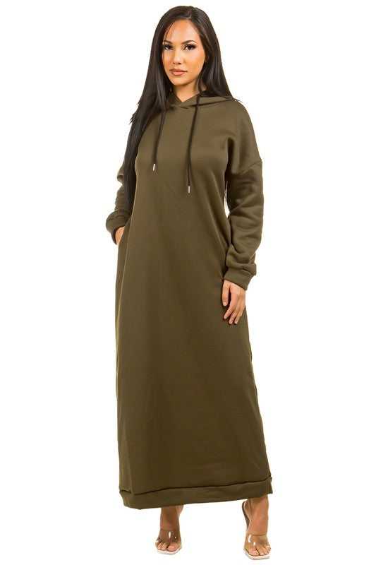 SEXY LONG MAXI HOODIE DRESS - Classique Collection