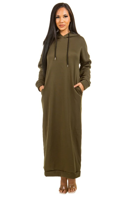 SEXY LONG MAXI HOODIE DRESS - Classique Collection