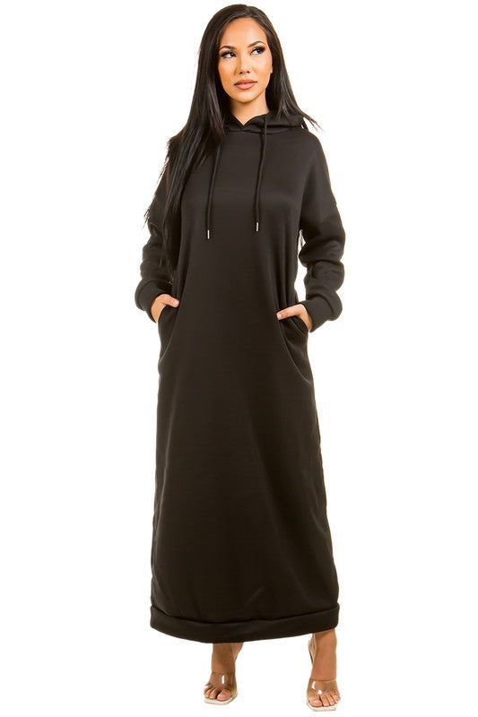SEXY LONG MAXI HOODIE DRESS - Classique Collection