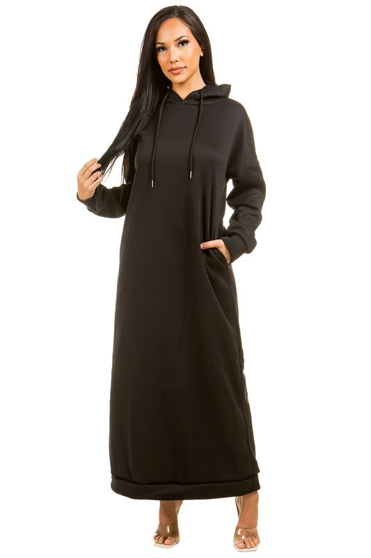 SEXY LONG MAXI HOODIE DRESS - Classique Collection