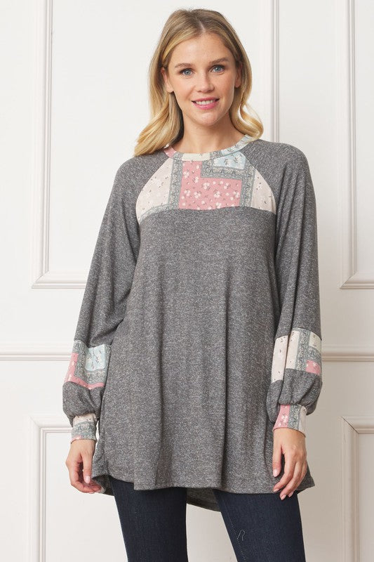 Patchwork Panel Accent A-Line Tunic - Classique Collection