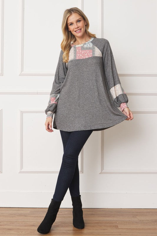 Patchwork Panel Accent A-Line Tunic - Classique Collection