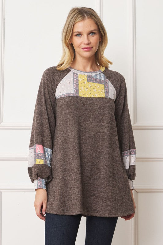 Patchwork Panel Accent A-Line Tunic - Classique Collection