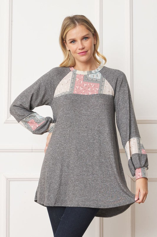 Patchwork Panel Accent A-Line Tunic - Classique Collection