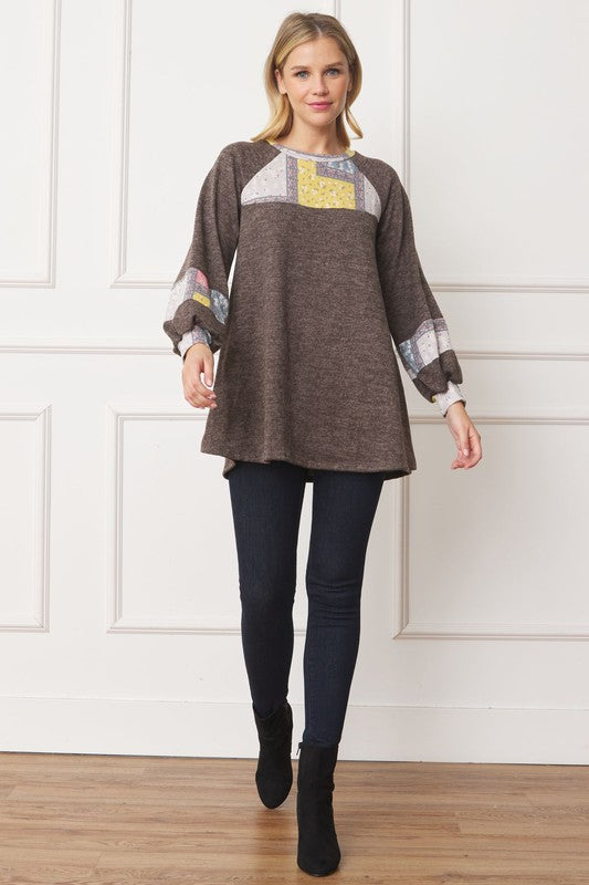 Patchwork Panel Accent A-Line Tunic - Classique Collection
