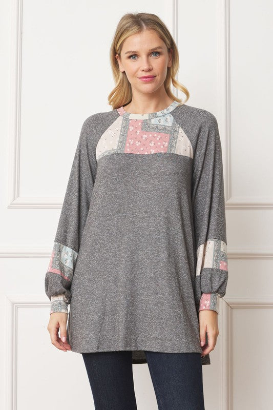 Patchwork Panel Accent A-Line Tunic - Classique Collection