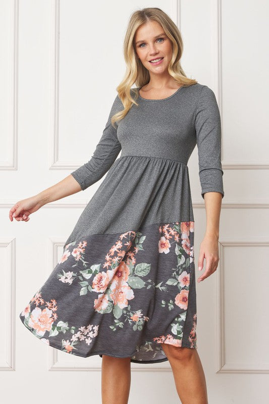 Asymmetrical Accent Midi Dress - Classique Collection