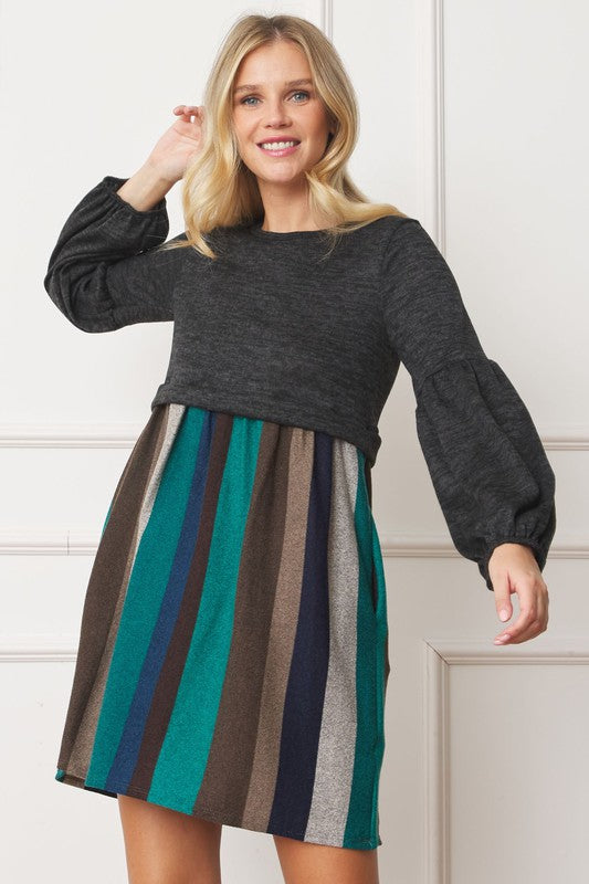 Balloon Sleeve Pullover Dress - Classique Collection