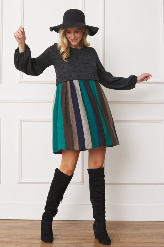 Plus Balloon Sleeve Pullover Dress - Classique Collection