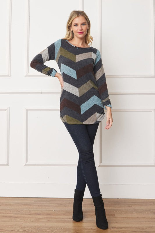 Shirred Side Accent Top - Classique Collection