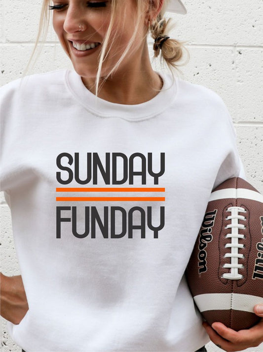 Black and Orange Sunday Funday Crewneck Sweatshirt - Classique Collection