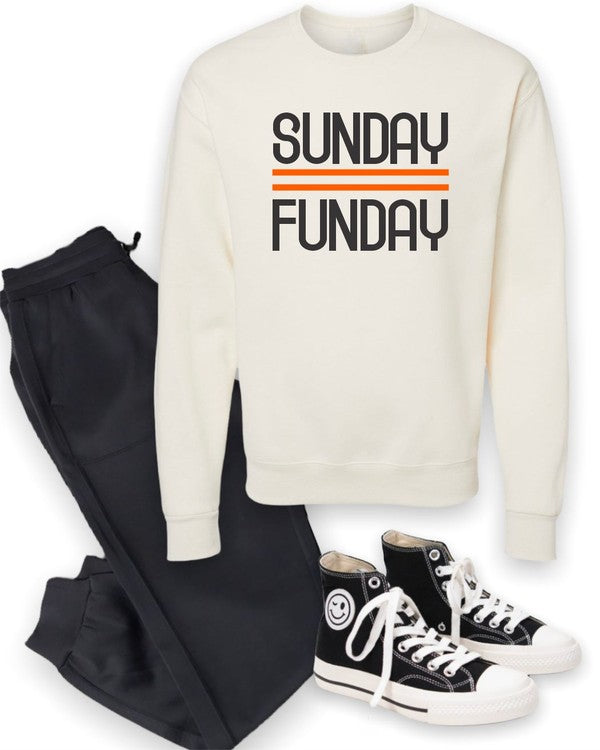 Black and Orange Sunday Funday Crewneck Sweatshirt - Classique Collection