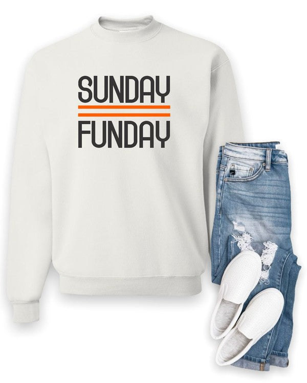 Black and Orange Sunday Funday Crewneck Sweatshirt - Classique Collection