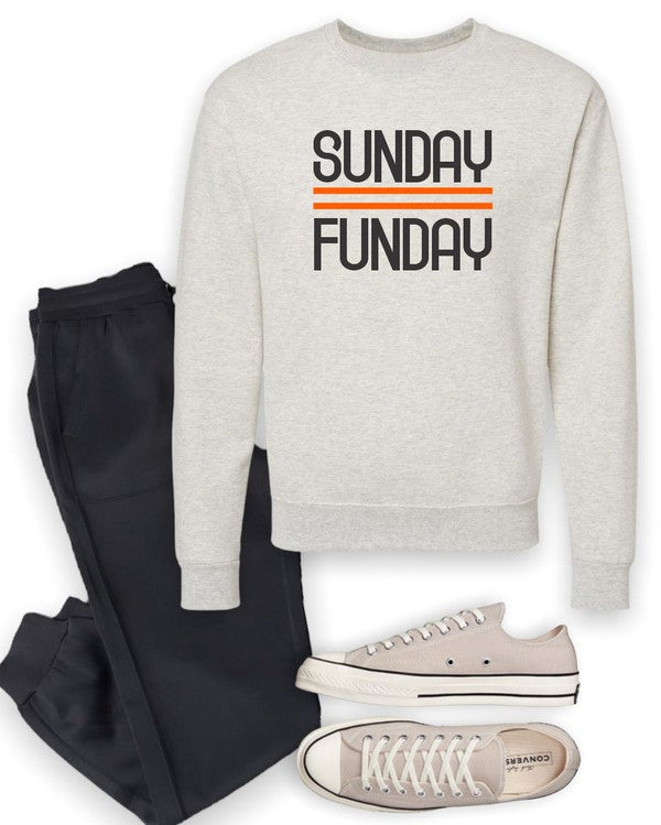 Black and Orange Sunday Funday Crewneck Sweatshirt - Classique Collection