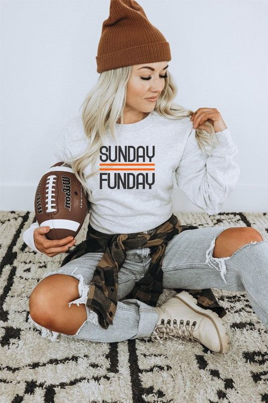 Black and Orange Sunday Funday Crewneck Sweatshirt - Classique Collection