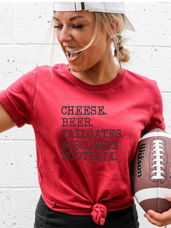 Cheese. Beer. Tailgates. Wisconsin Football. Tee - Classique Collection