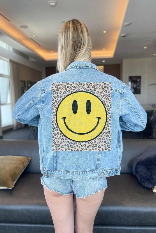 HAPPY LEOPARD DENIM JEAN JACKET - Classique Collection