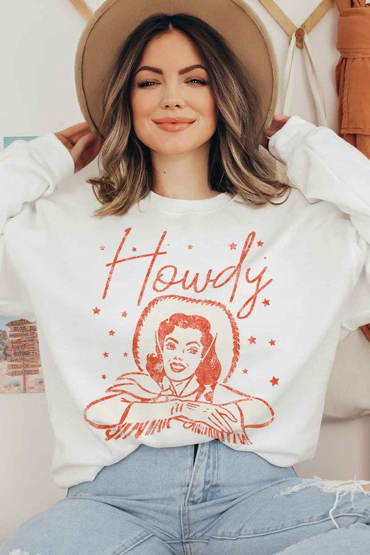 HOWDY COWGIRL GRAPHIC SWEATSHIRT - Classique Collection
