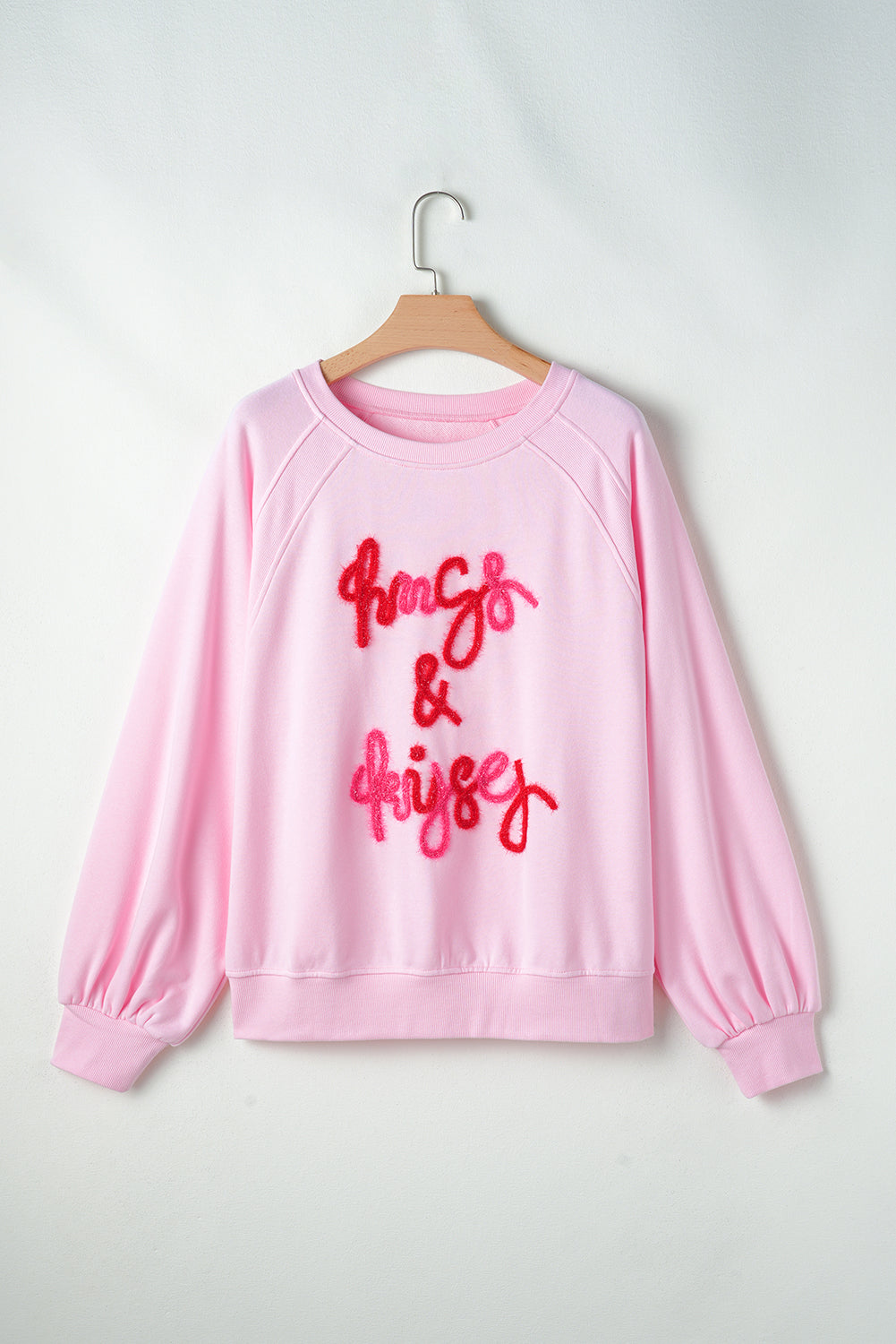 Valentine’s Day HUG AND KISSES Round Neck Sweatshirt - Classique Collection