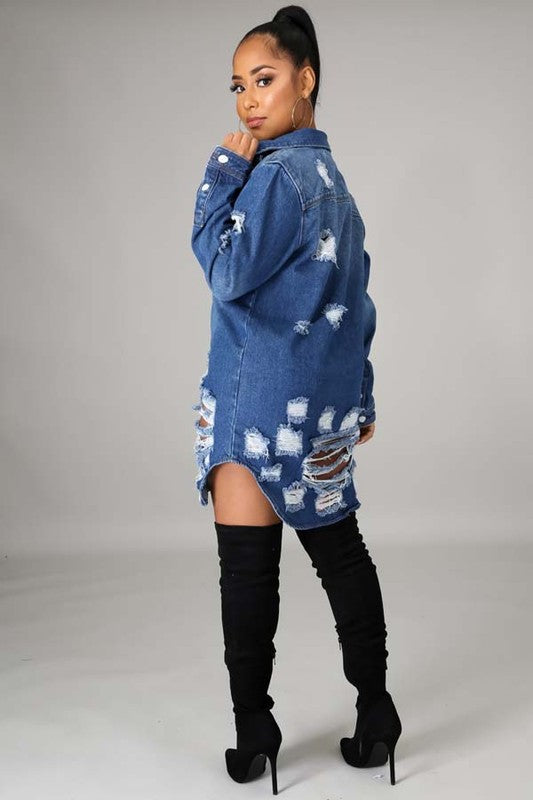 SEXY DENIM JACKET DRESS - Classique Collection