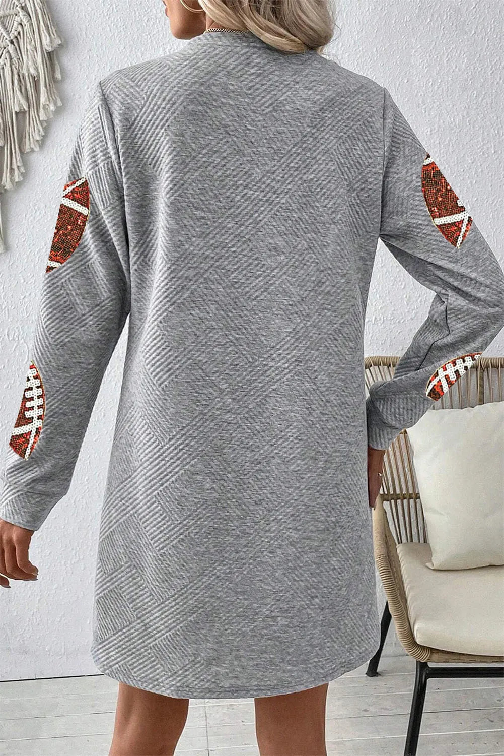 Sequin Football Long Sleeve Mini Dress - Classique Collection
