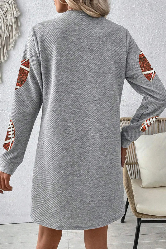 Sequin Football Long Sleeve Mini Dress - Classique Collection