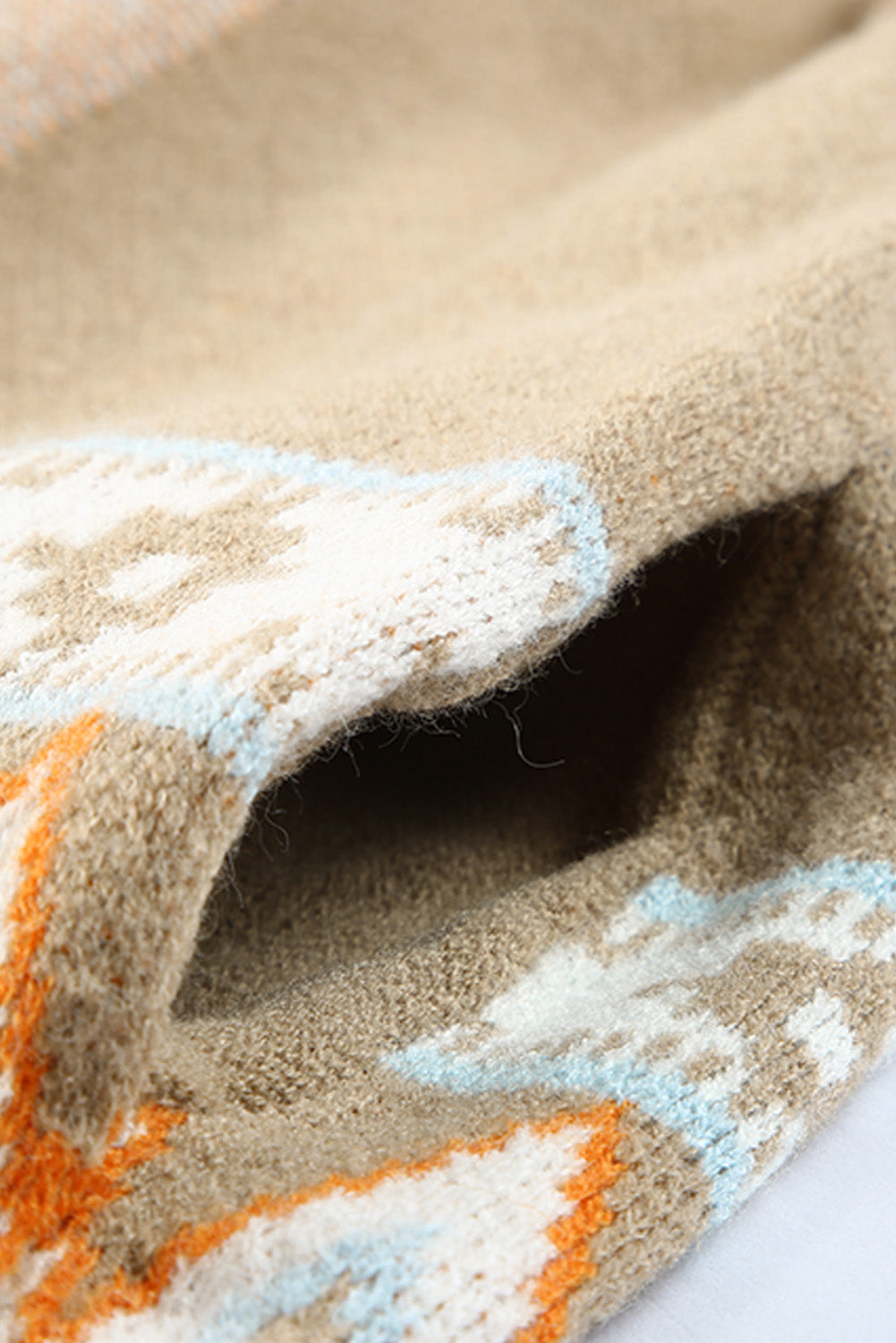 Geometric Open Front Long Sleeve Cardigan - ClassiQ