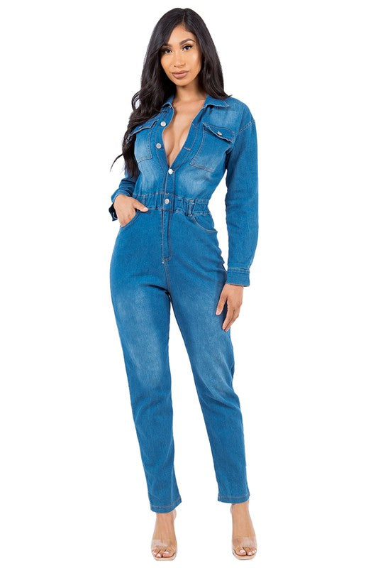 SEXY DENIM JUMPSUIT - Classique Collection