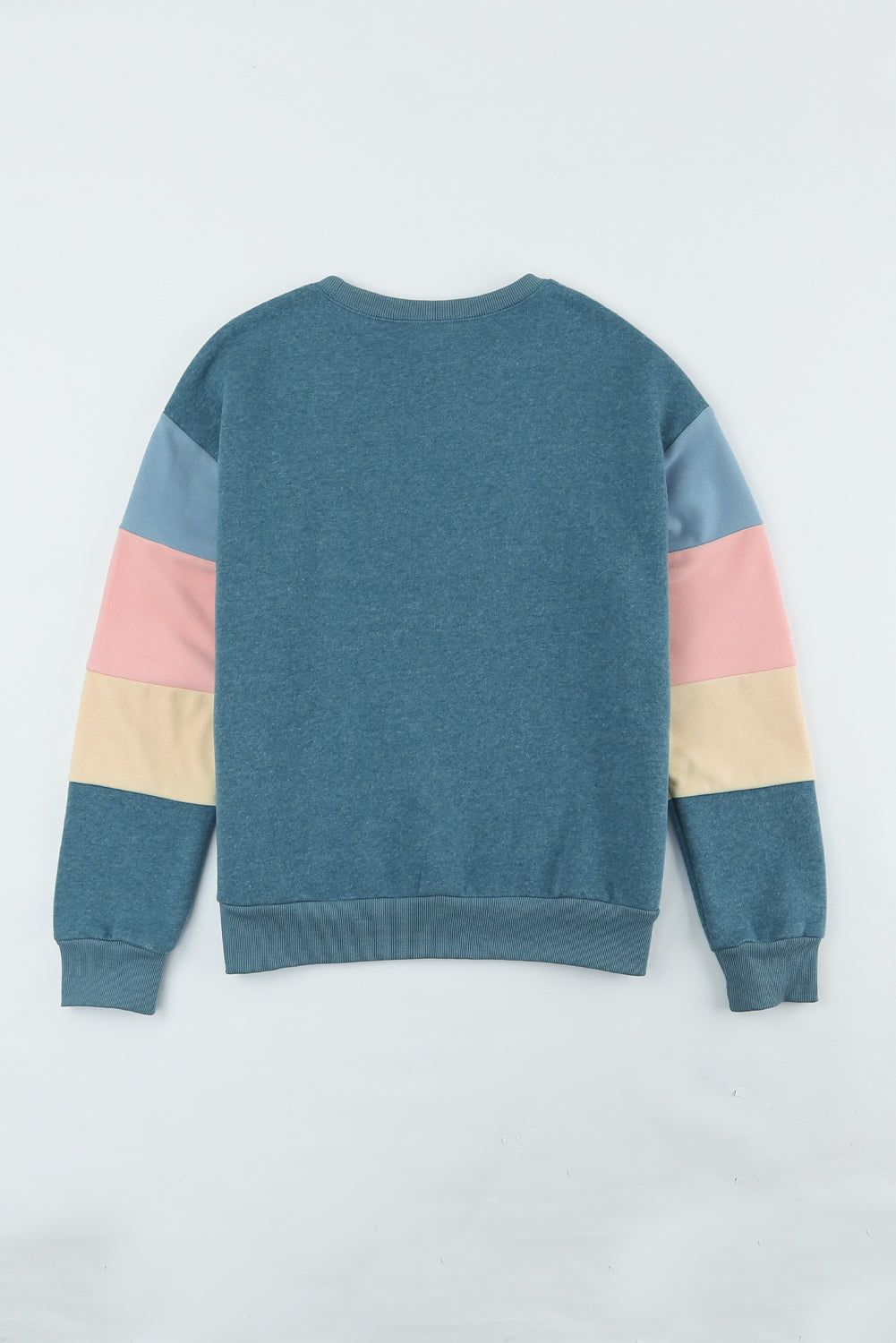 Color Block Round Neck Long Sleeve Sweatshirt - ClassiQ