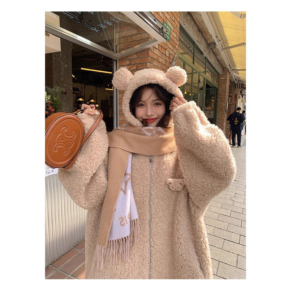 Lamb Wool Zipper Coat For Women ClassiQ