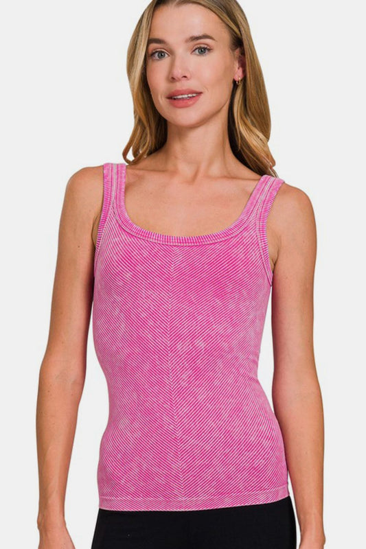 Zenana Ribbed Scoop Neck Tank - Classique Collection