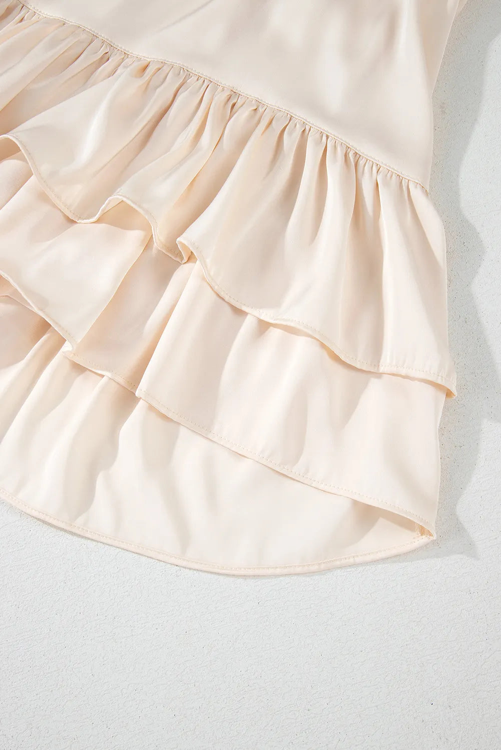 Frill Ruffled V-Neck Long Sleeve Mini Dress - Classique Collection