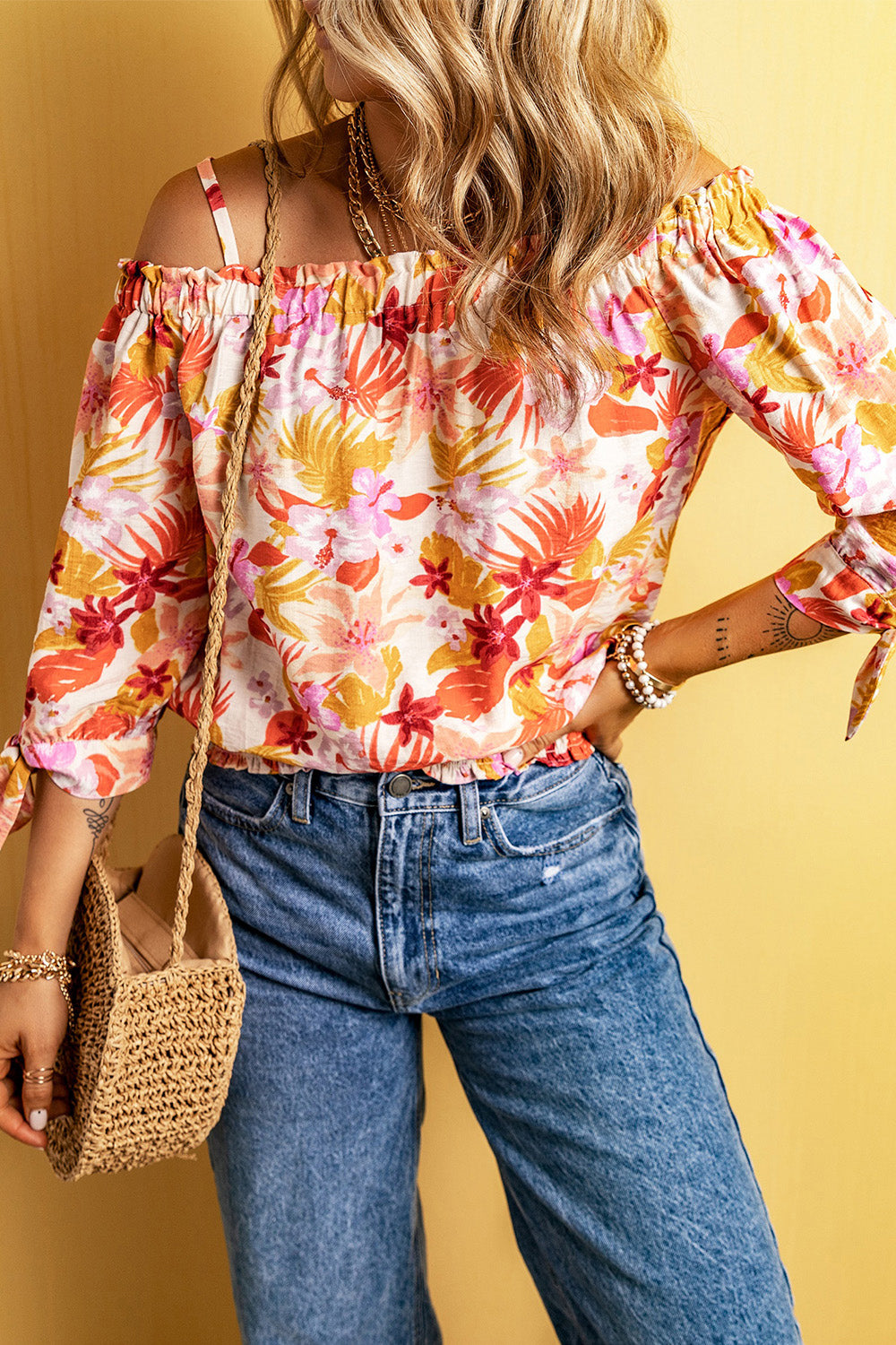 Printed Off Shoulder Blouse - Classique Collection