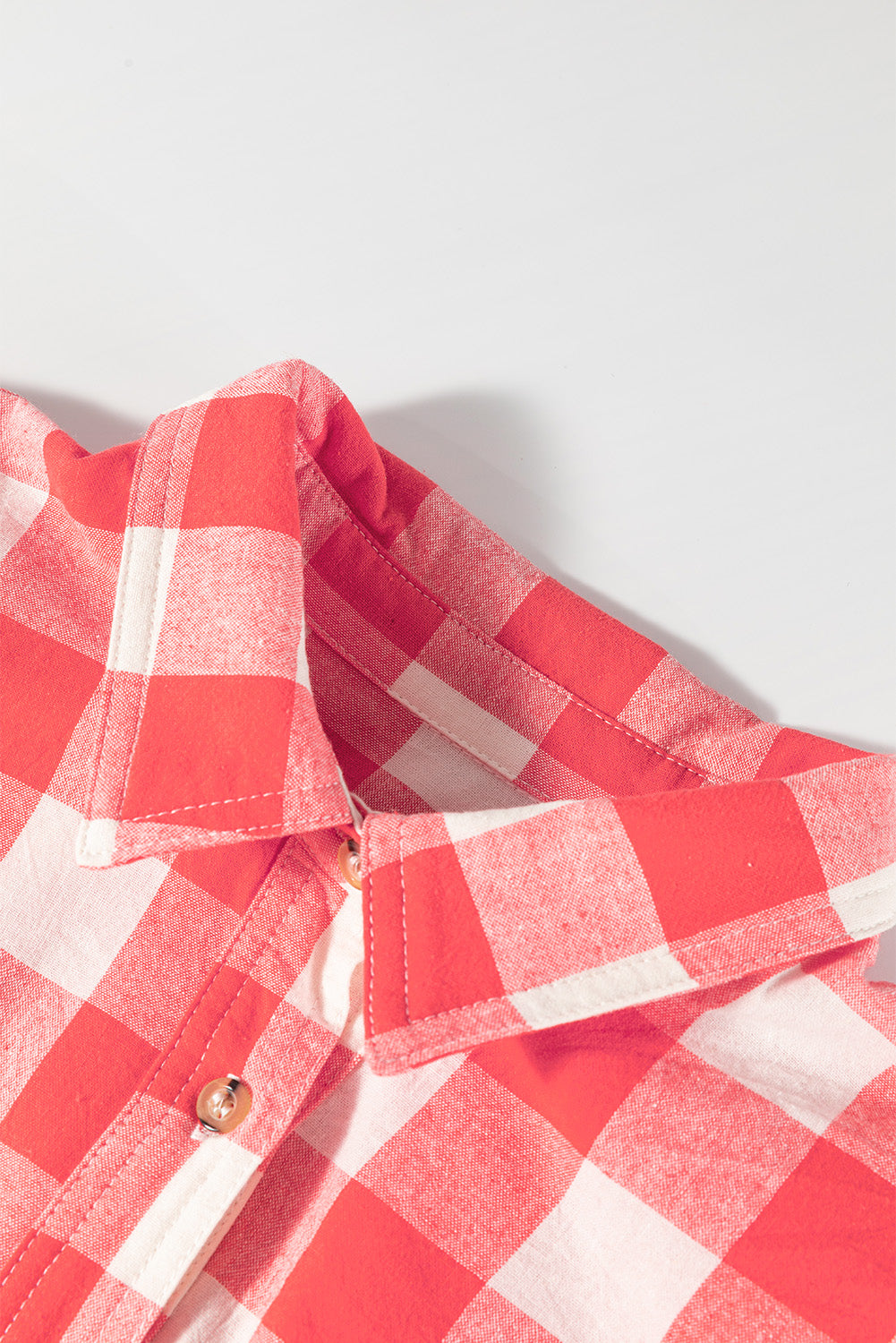 Plaid Collared Neck Long Sleeve Shirt Dress - Classique Collection