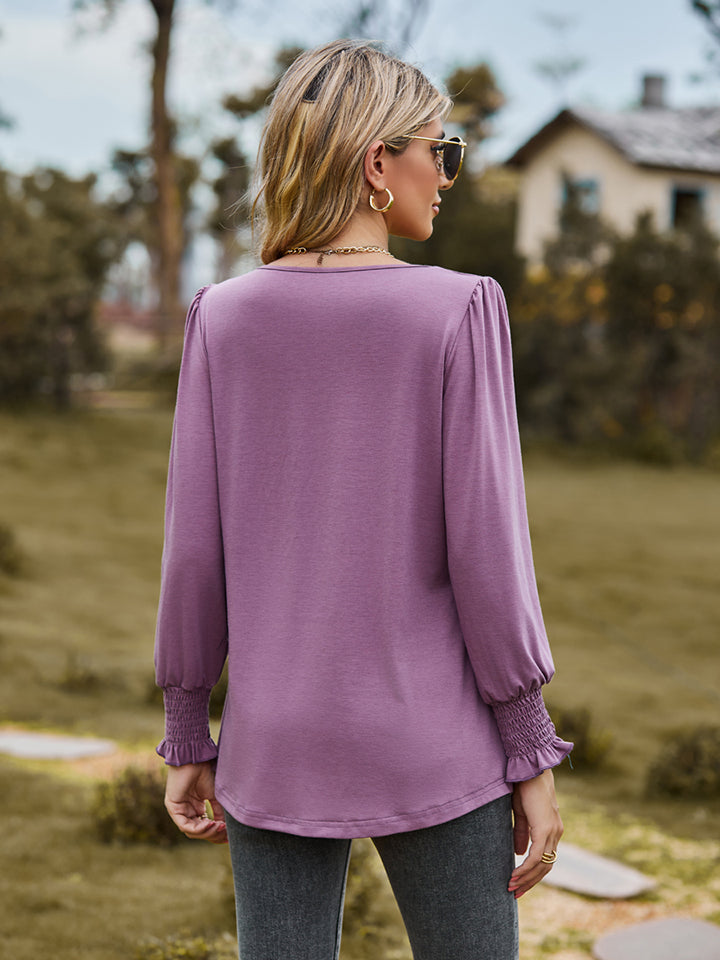 Puff Sleeve Pleated Blouse - Classique Collection